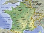 Франция на физической карте